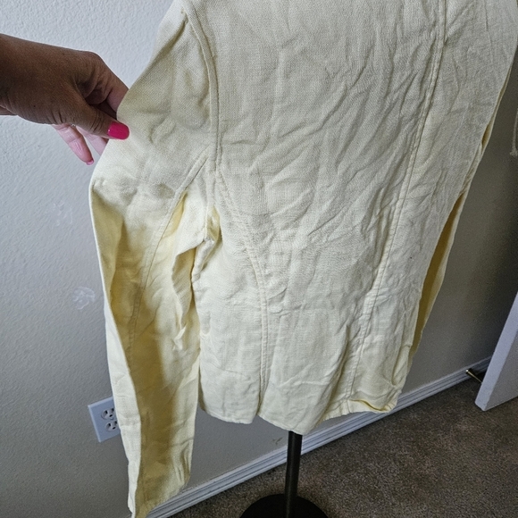 Womans Ellen Tracy Linen Yellow Jacket 8 (M) - Picture 5 of 10